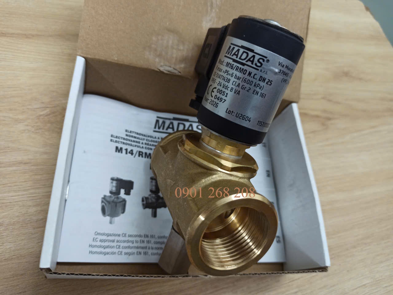 van dien tu madas thuong dong dn25 24v reset bang tay M16/RMO NC DN25